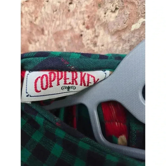 Vintage Copper Key Peter Pan Collared 100%Cotton Dress - Picture 4 of 5